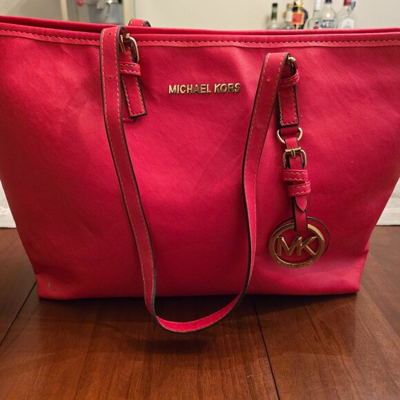 Michael Kors Handbags - Michael Kors Red Leather Shoulder Bag Purse